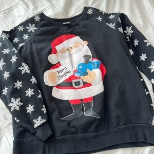 thin santa claus black sweatshirt